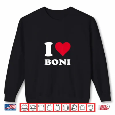 Sweatshirt Red Heart I Love Boni Shirt