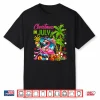 Christmas In July Flamingo Drinking Cocktail Summer Women Shirt