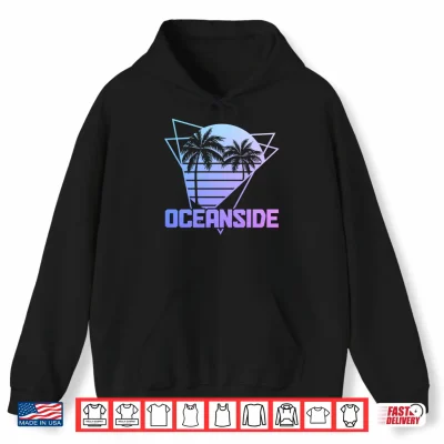 Hoodie Oceanside California Retro Vintage Surf Souvenir Surfer Performance Shirt