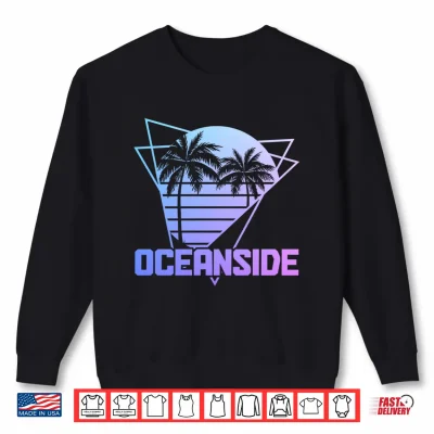 Sweatshirt Oceanside California Retro Vintage Surf Souvenir Surfer Performance Shirt