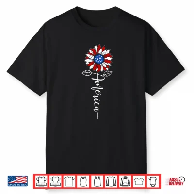 Sunflower 250 Years American Flag 4Th Of July Patriotic Shirt