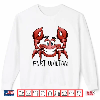 Sweatshirt Fort Walton Florida Beach Family Vacation Group Trip Crab Performance Shirt