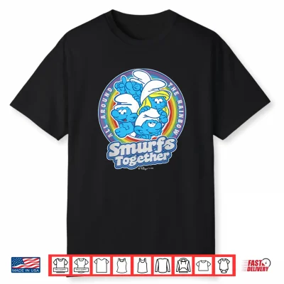 The Smurfs All Around The Rainbow Smurfs Together Shirt