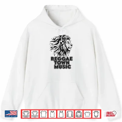 Hoodie Reggae Town Music Authenic Jamacian Design Shirt
