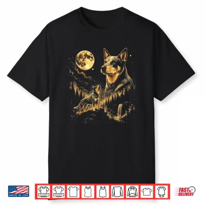 Australian Cattle Howling To The Moon Meme Animal Graphic Shirt