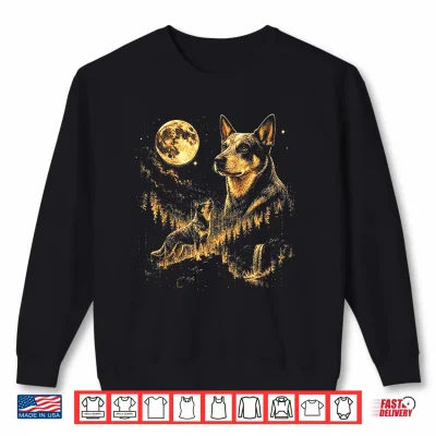 Sweatshirt Australian Cattle Howling to The Moon Meme Animal Graphic Shirt