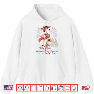 Hoodie Patriotic Flamingo 250 Years American Spirit Shirt