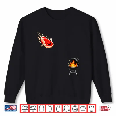 Sweatshirt Steak Dive Funny Flying Steak BBQ Grilling Cookout Shirt