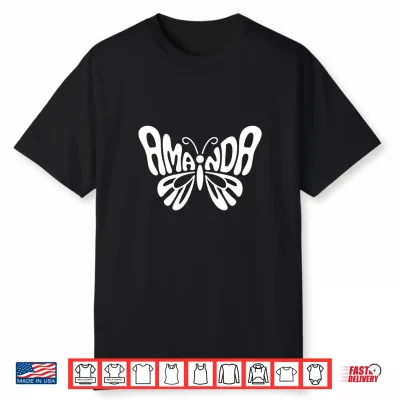 Amanda Butterfly Personalized Cute Name Word Art Performance Shirt