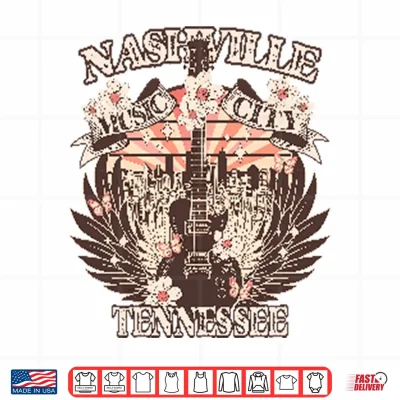 Design Nashville Music City Tennessee Shirt