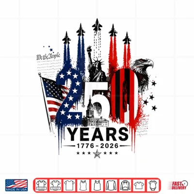 Design American 1776 2026 Air Force 4th of July 250 Years Freedom Shirt