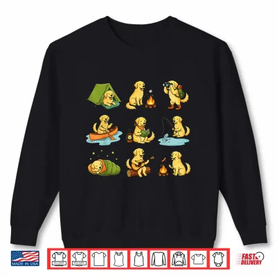 Sweatshirt Golden Retriever Camping Cute Dog Hiking Camper Shirt