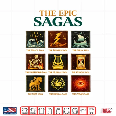 Design The Epic Sagas Ithaca Odysseus Musical Wisdom Thunder Shirt
