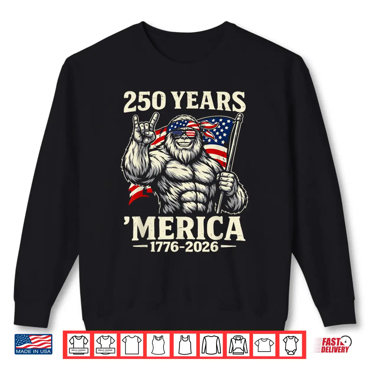 Bigfoot Merica Rock American Flag Patriotic 4Th Of July Shirt Bigfoot Merica Rock American Flag Patriotic 4Th Of July Shirt