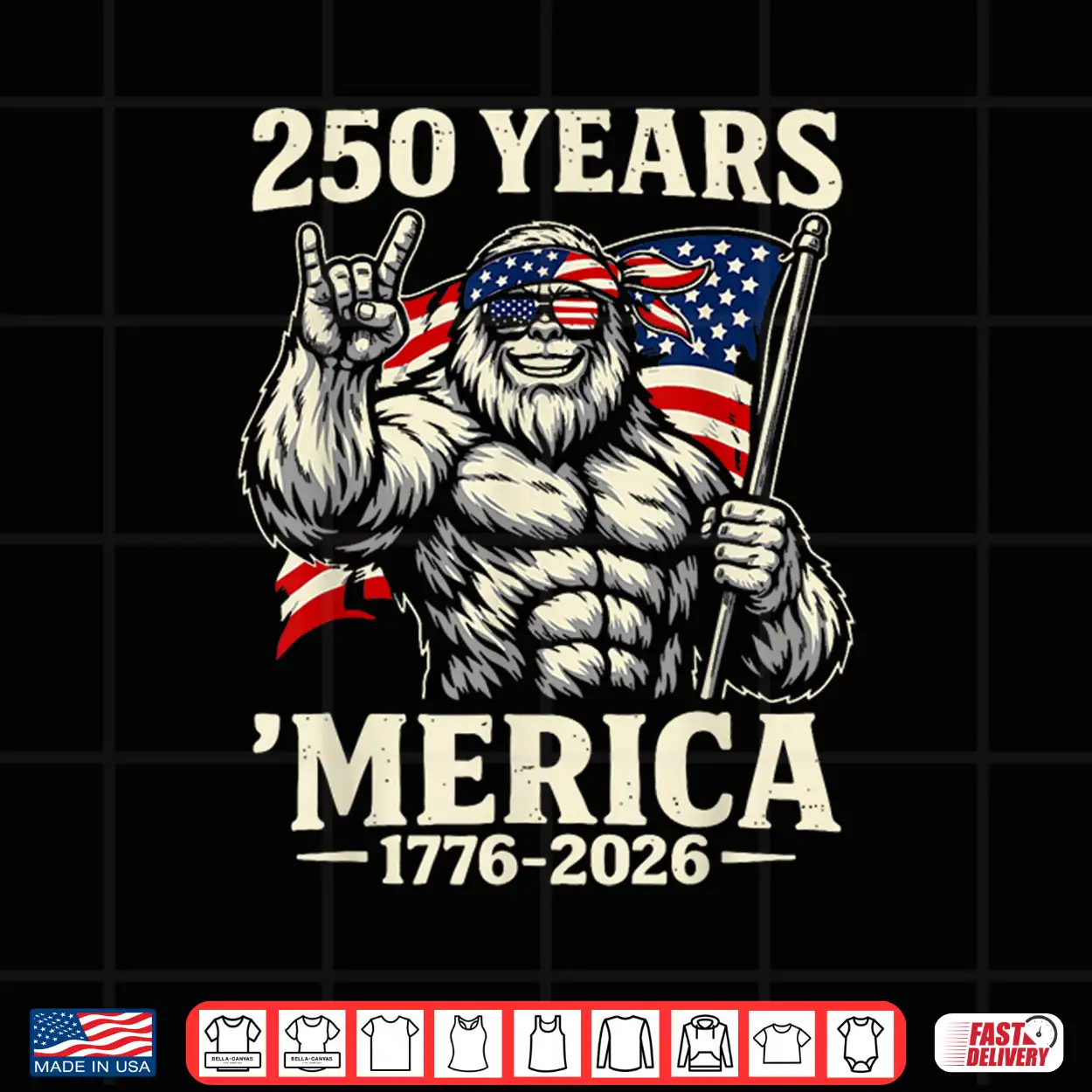Bigfoot Merica Rock American Flag Patriotic 4Th Of July Shirt Bigfoot Merica Rock American Flag Patriotic 4Th Of July Shirt