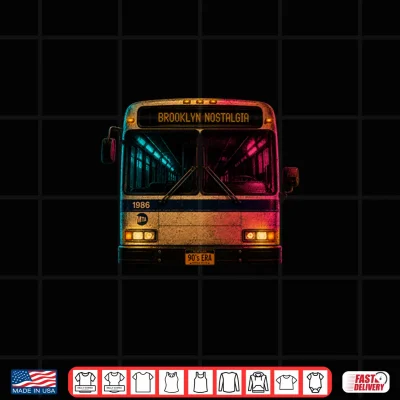 Design Vintage Brooklyn Bus Nostalgia Streetwear Shirt