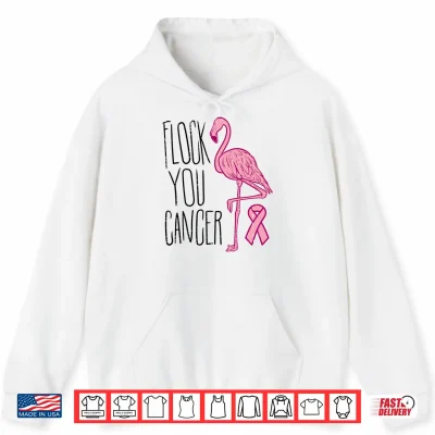 Hoodie Mens Flock You Breast Cancer Flamingo Pink Ribbon Support Gift Performance Shirt 1