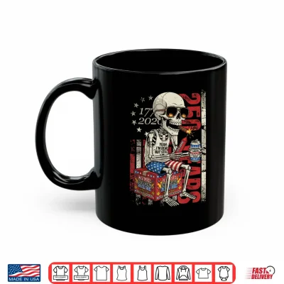 Mug 250 Years Funny Skeleton Fireworks American Flag 4th of July Shirt
