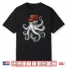 On Back Octopus With Skull And Crossbones Cap Pirate Octopus Shirt