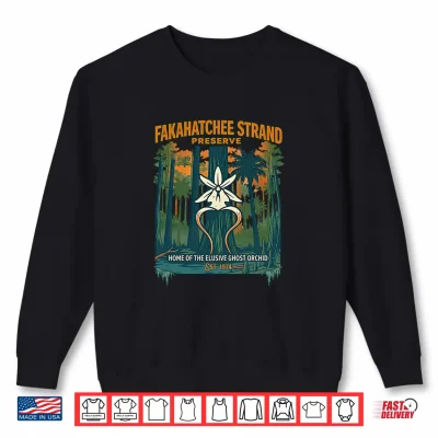 Sweatshirt Vintage Fakahatchee Strand Florida Ghost Orchid Graphic Shirt
