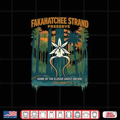 Design Vintage Fakahatchee Strand Florida Ghost Orchid Graphic Shirt