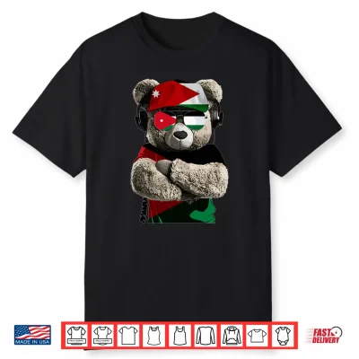 Jordanian Flag Bear Sunglasses Souvenirs Products Jordan Performance Shirt