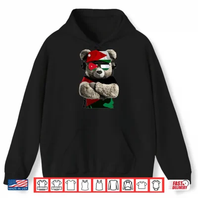Hoodie Jordanian Flag Bear Sunglasses Souvenirs Products Jordan Performance Shirt