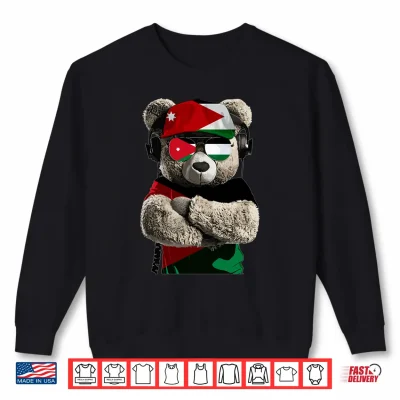 Sweatshirt Jordanian Flag Bear Sunglasses Souvenirs Products Jordan Performance Shirt