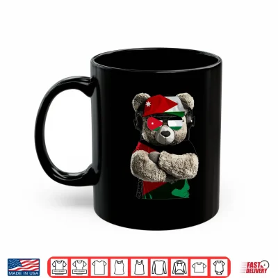 Mug Jordanian Flag Bear Sunglasses Souvenirs Products Jordan Performance Shirt