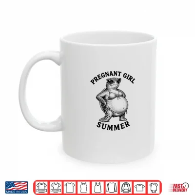 Mug Pregnant Girl Summer Turtle Funny Pregnancy Shirt