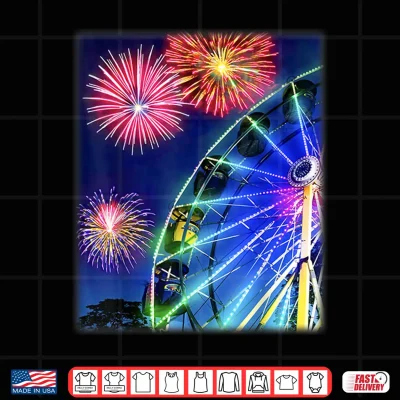 Design Carnival Ferris Wheel Fireworks Shirt