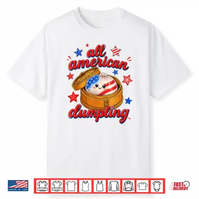 Kids Cute Striped All American Dumpling 4Th Of July Girls Shirt