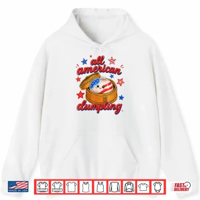 Hoodie Kids Cute Striped All American Dumpling 4th of July Girls Shirt
