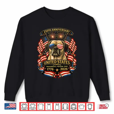 Sweatshirt Puggle Dog USA Independence 1776 2026 Patriotic Shirt