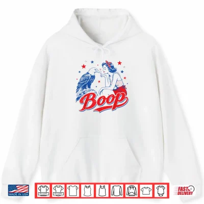 Hoodie Funny Hand Boop Nose Girl Eagle Funny Patriotic 4th of July Shirt