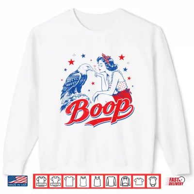 Sweatshirt Funny Hand Boop Nose Girl Eagle Funny Patriotic 4th of July Shirt