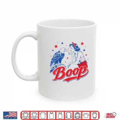 Mug Funny Hand Boop Nose Girl Eagle Funny Patriotic 4th of July Shirt