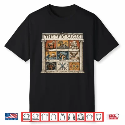 Greek Mythology Epic Sagas Odyssey Ithaca Thunder Retro Shirt