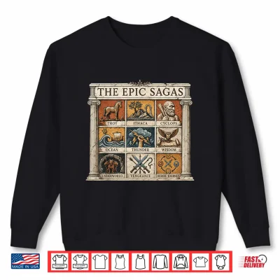 Sweatshirt Greek Mythology Epic Sagas Odyssey Ithaca Thunder Retro Shirt