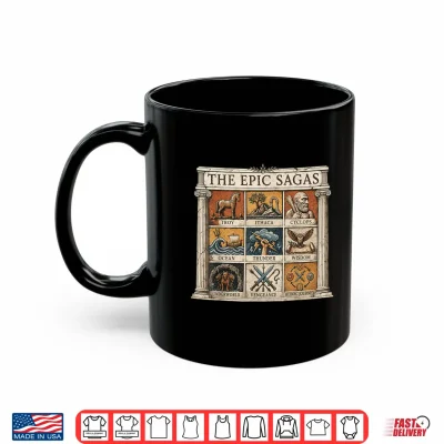 Mug Greek Mythology Epic Sagas Odyssey Ithaca Thunder Retro Shirt