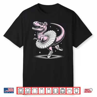Mens Ballet Dancing T Rex In Tutu And Slippers Performance Shirt