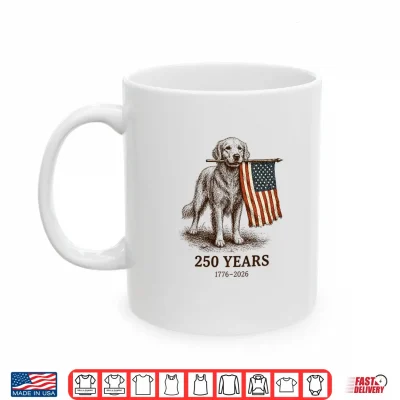 Mug Vintage Golden Retriever Patriotic Dog 250 Years 1776 2026 Shirt