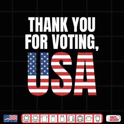 Design Thank You for Voting USA Patriotic American Flag Performance Shirt