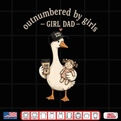 Design Outnumbered By Girls Funny Girl Dad Shirt