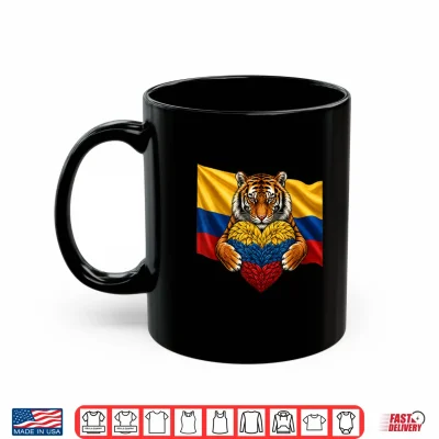 Mug Colombia Flag Tiger Heart Colombian Pride Patriotic Heritage Shirt