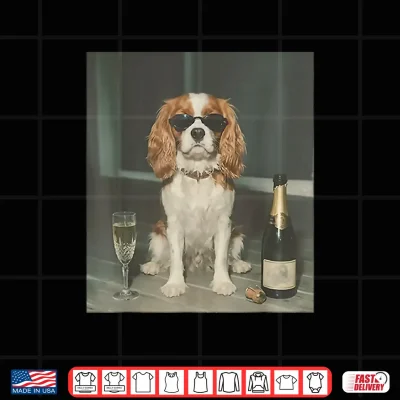 Design Cavalier King Charles Drinking Champagne Shirt