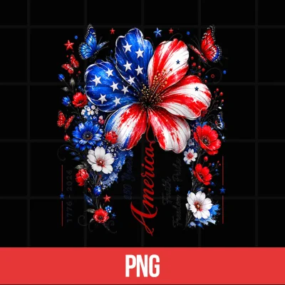 Digital Floral USA Flag 250th Anniversary 1776 2026 4th of July Shirt