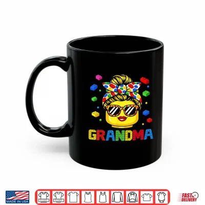 Mug Grandma Master Builder Building Bricks Blocks Mothers Day Shirt
