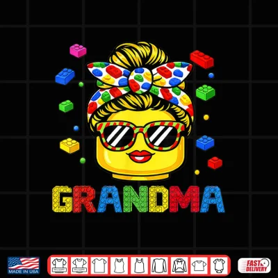 Design Grandma Master Builder Building Bricks Blocks Mothers Day Shirt