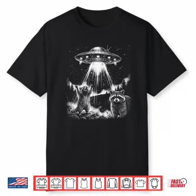 Funny Alien Raccoon Ufo Shirt